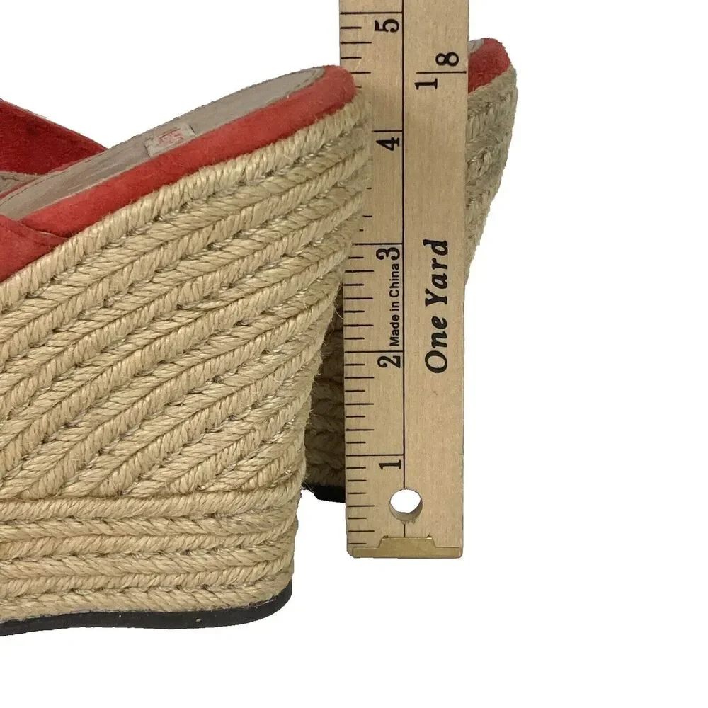 UGG Tawnie Wedge-Women 7.5-Coral Pink Leather-Espadrille Sandal 1000404 -F29011L